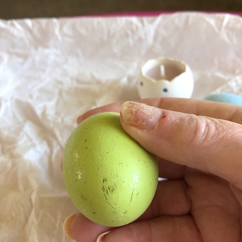 NWOT - Blue & Green Eggs - Polka Dot Candle Egg - Picture 6 of 8